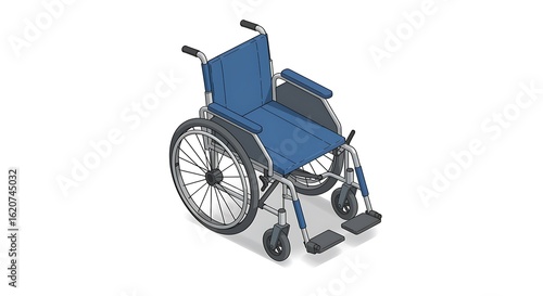 Professional isometric wheelchair illustration for healthcare and accessibility concepts