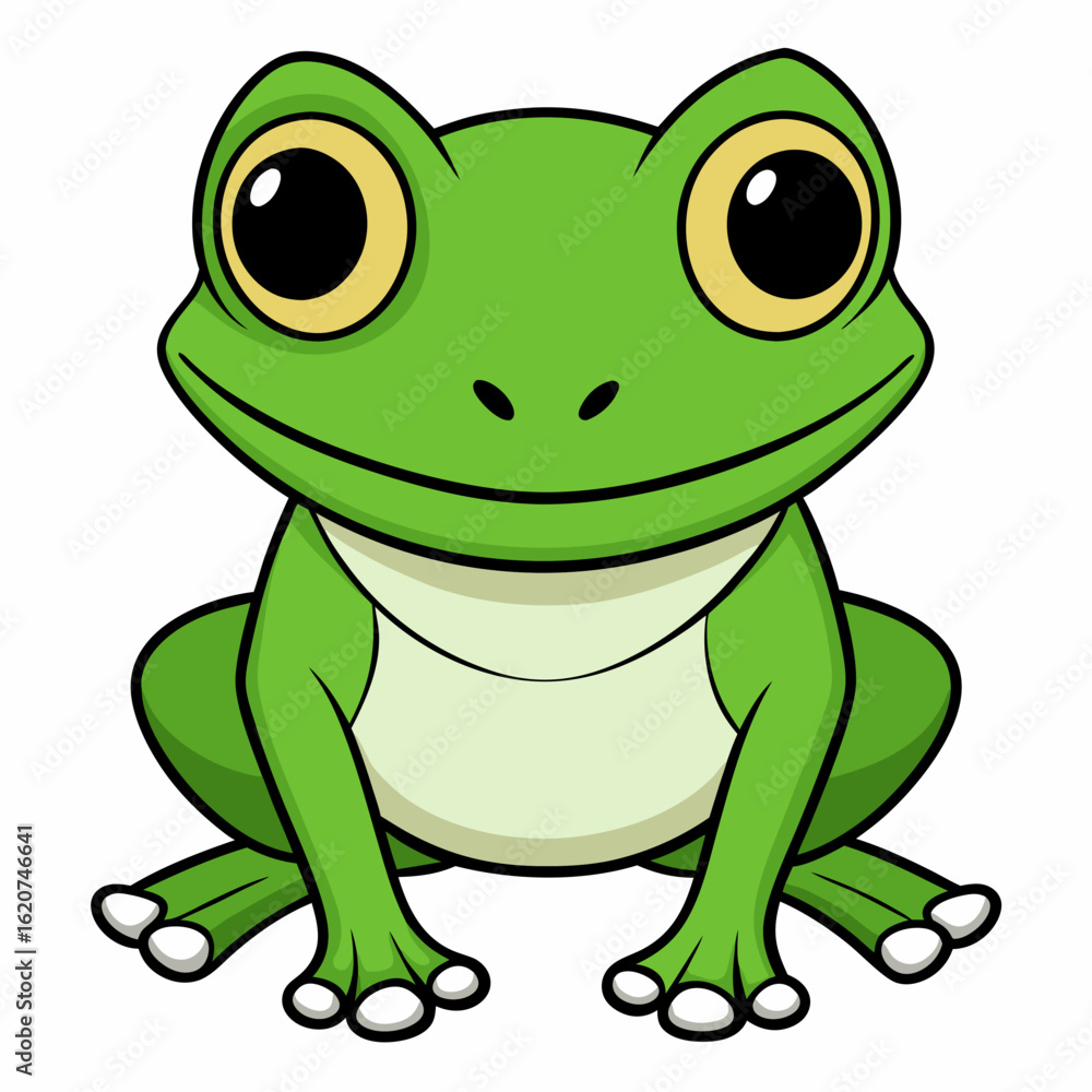 Fototapeta premium green frog cartoon