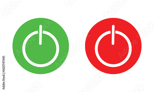 Yes no icon. On off switch vector set. Green yes icon. Red no icon. Green on sign set. Red off sign set. Isolated yes no vector icons. Vector illustration. EPS 10 .