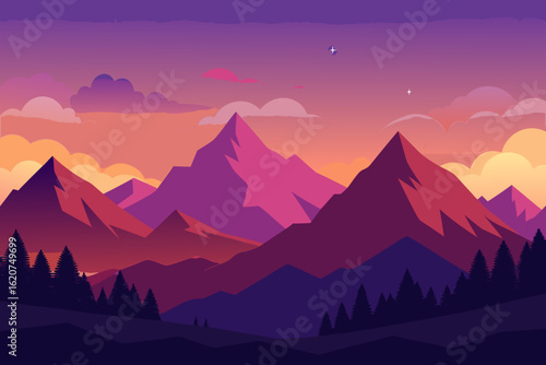 sunrise in mountains