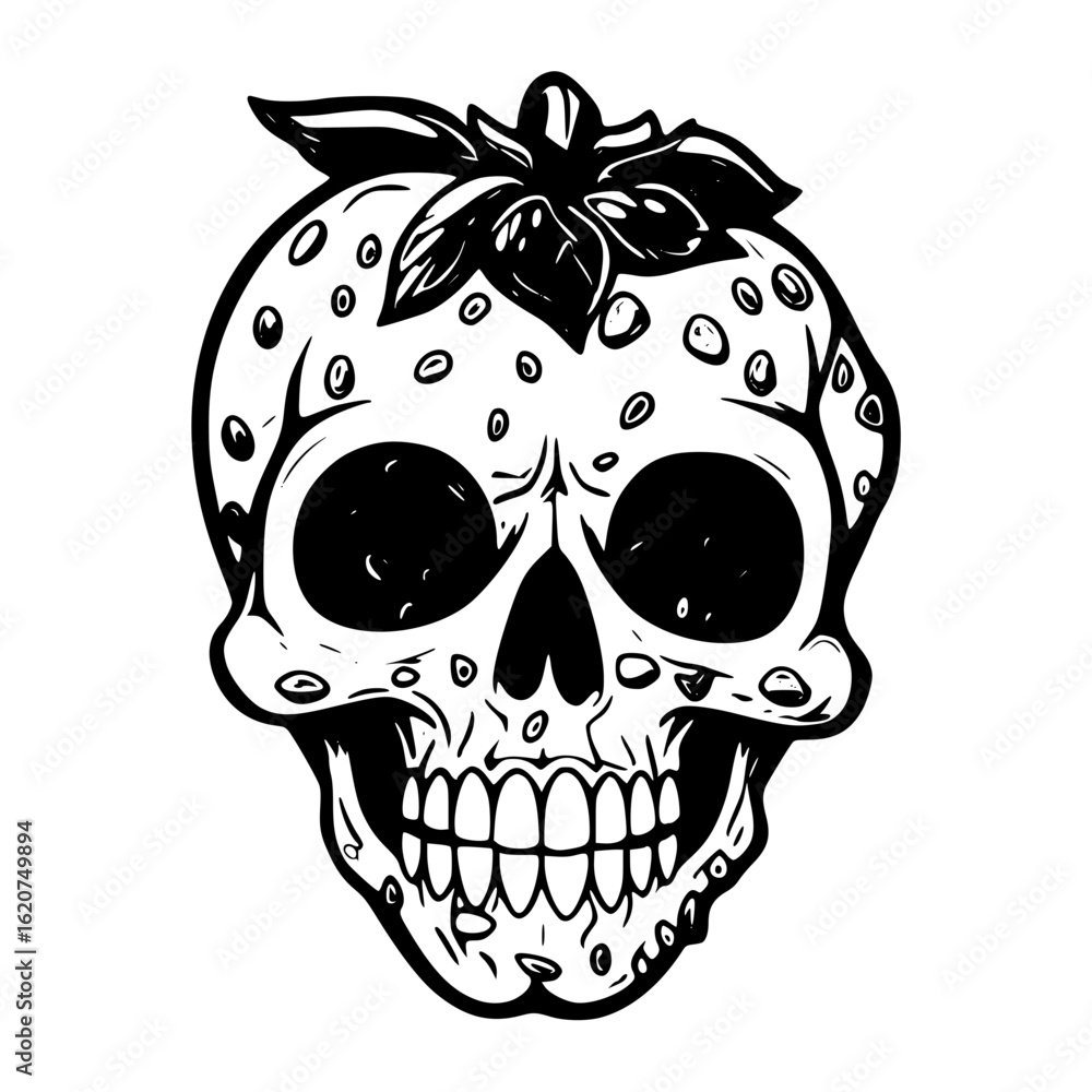 Fototapeta premium Strawberry skull isolated on white background