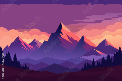 sunrise in mountains