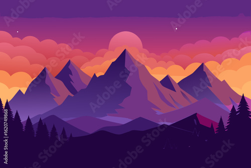 sunrise in mountains