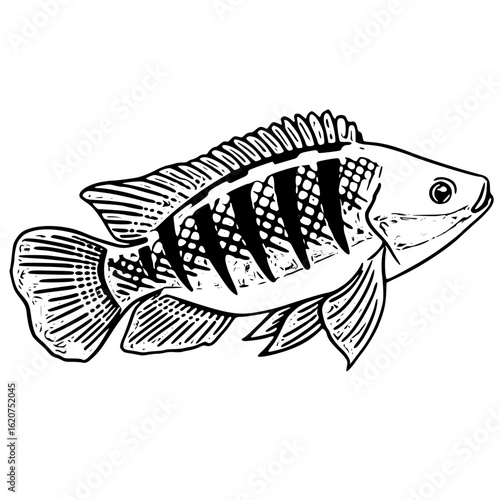Tilapia fish isolated on white background