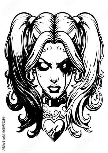 Harley quinn inspired character face