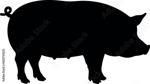 Black pig silhouette icon