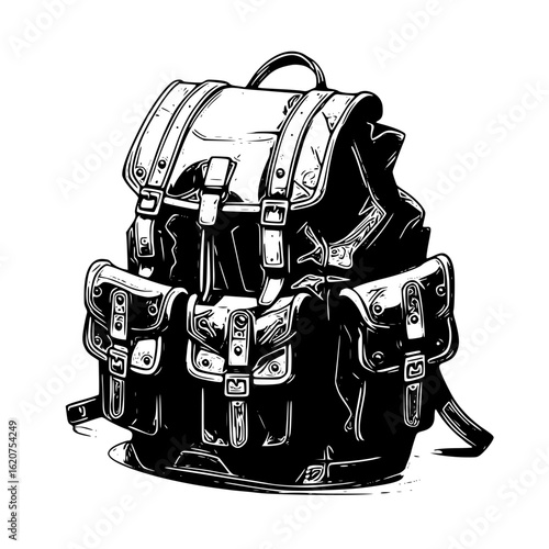Backpack isolated on white background