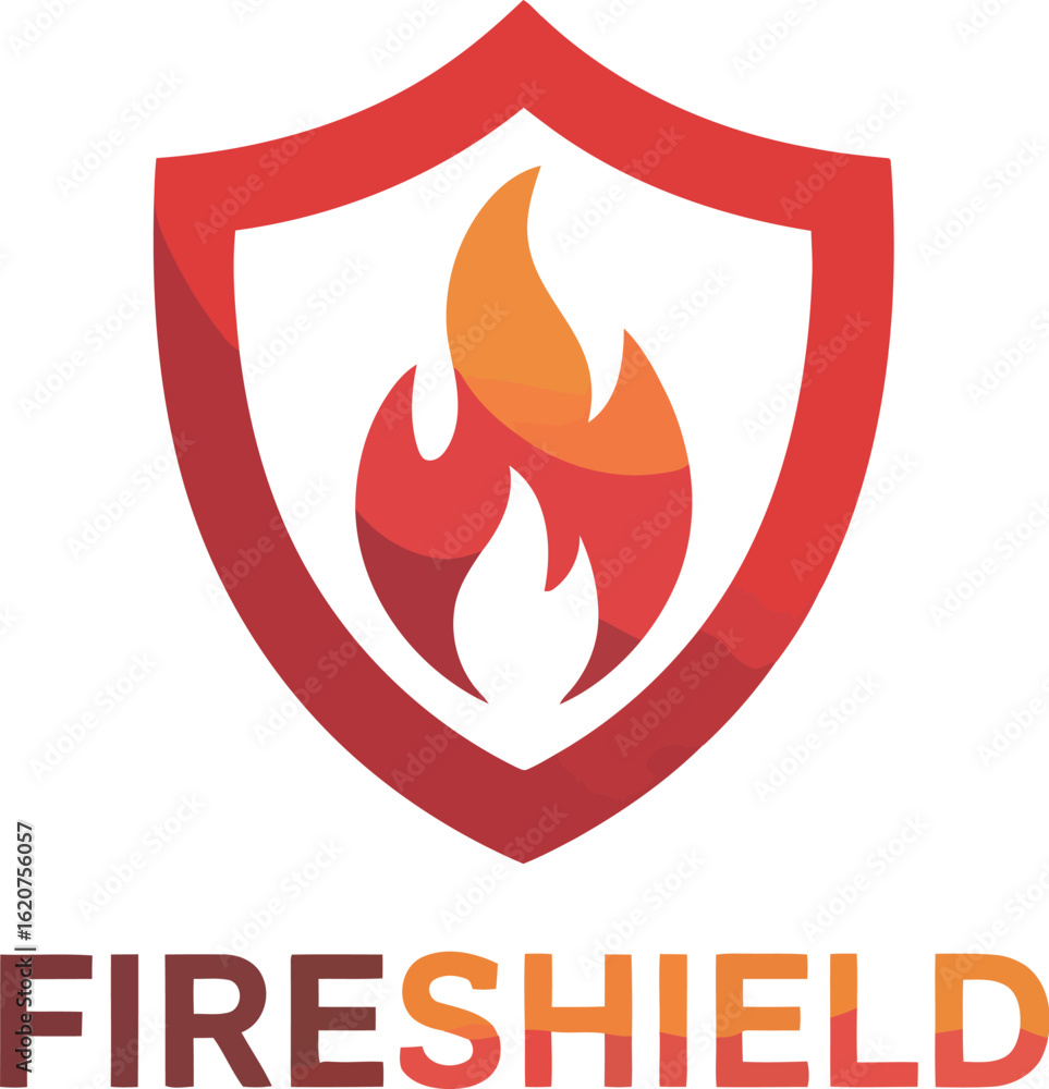 Fire shield logo design concept for security company or protection service vector illustartion Fire shield logo design concept for security company or protection service vector illustartion