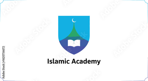 Find islamic academy logo design for education and learning islamic studies vector illustartion
