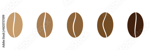 Coffee bean icon. Coffee seed sign set. Caffeine vector symbol isolated on white background. Arabic roasted icon. Vector illustration. EPS 10 .