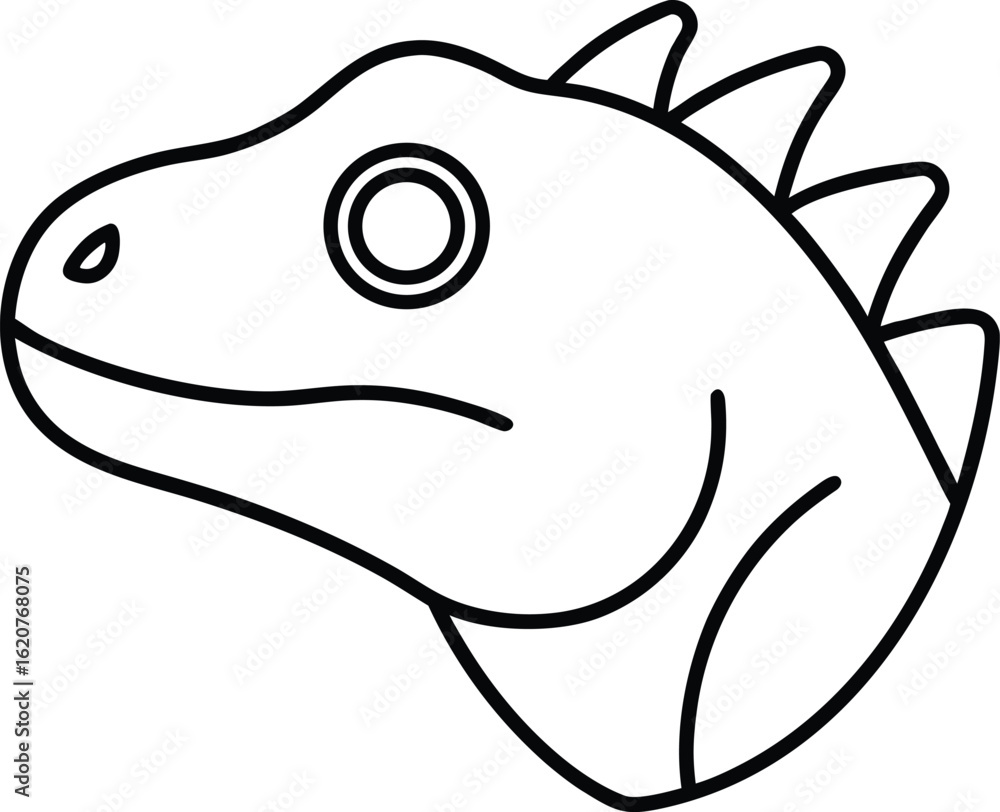 iguana head icon outline vector illustration on transparent background iguana head icon outline vector illustration on transparent background