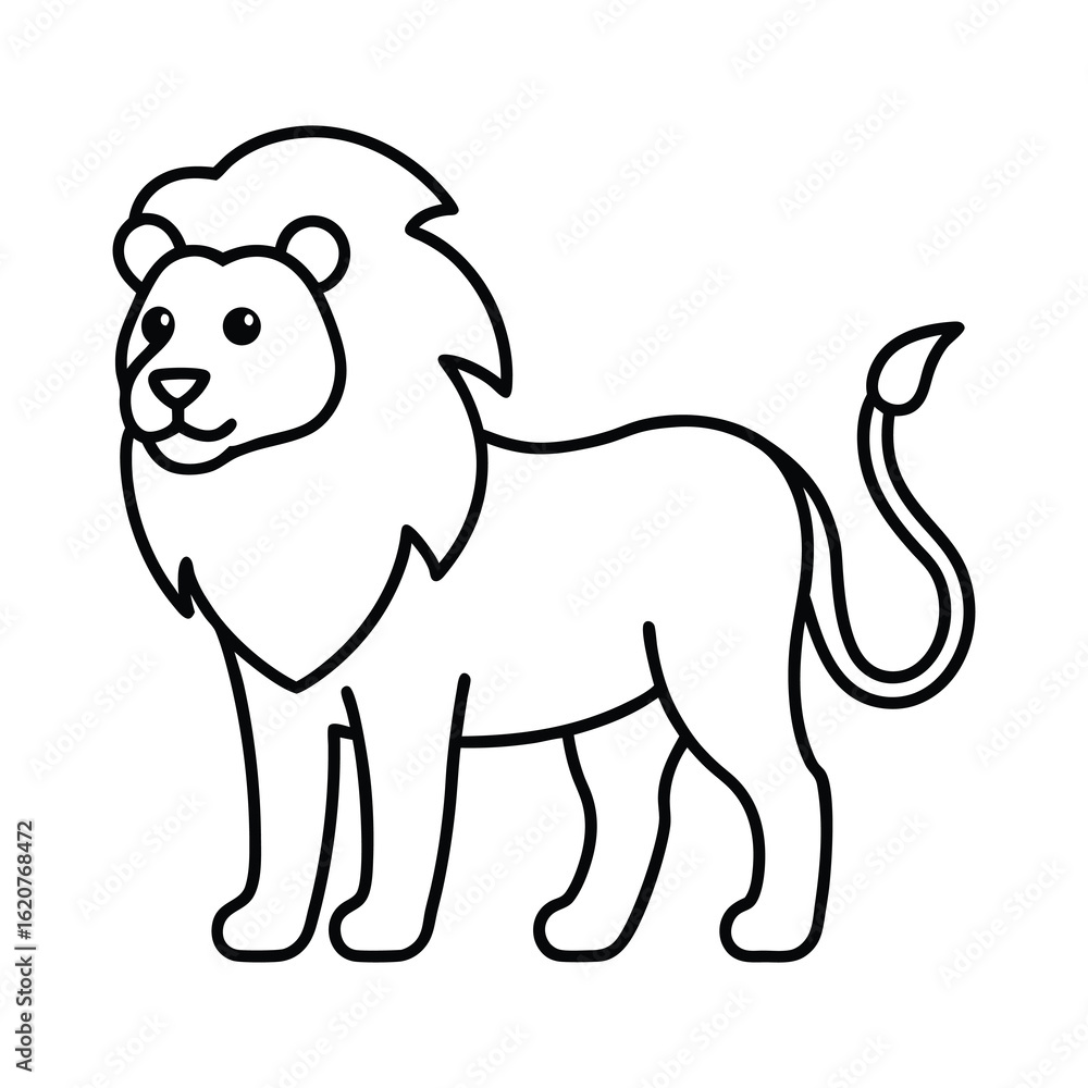 Fototapeta premium vector illustration of cartoon lion