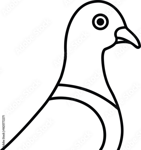 pigeon head icon outline vector illustration on transparent background