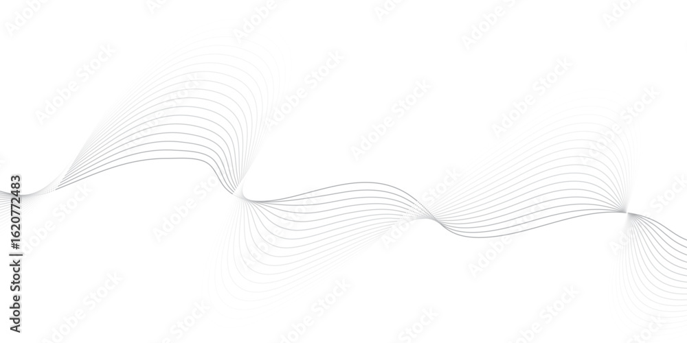 Naklejka premium Wavy Abstract Line Design with Gradient Curves and Blend Tool Styling – Ideal for Tech and Innovation-Themed Presentations 