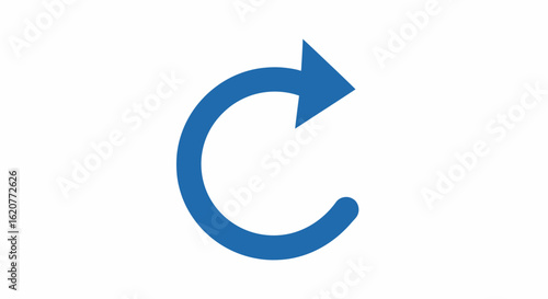 A blue arrow rotating clockwise against a white background suggests a cycle of refreshing and updating