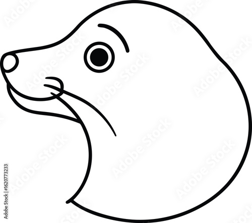 sea lion head icon outline vector illustration on transparent background
