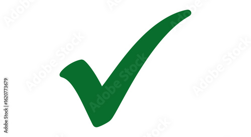 A green check mark on a white background represents approval, completion, and a positive confirmation of a task or selection