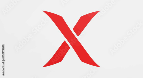 A red cross symbol on a white background signifies error cancellation or a negative response in a simple design