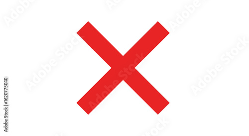 A simple red cross symbol on a white background indicating error cancellation or a wrong choice