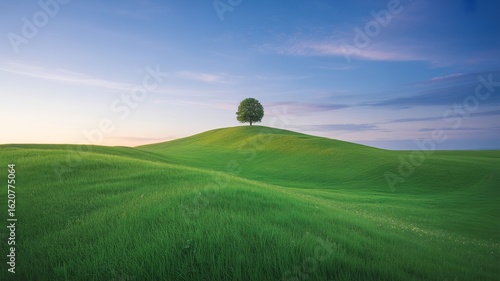 Fototapeta Naklejka Na Ścianę i Meble -  green field and blue sky landscape
