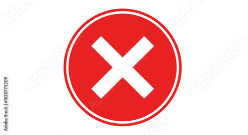 A red cross in a red circle indicates cancellation denial or an error message on a white background