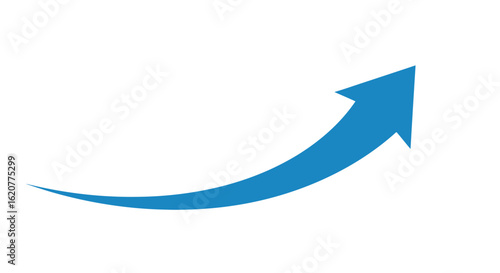 A blue arrow curves upward indicating growth and progress toward a successful future with strategic direction