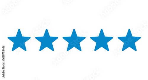 Five blue stars aligned represent an excellent rating for customer satisfaction and top quality service available