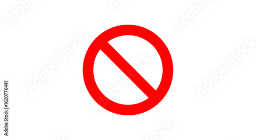 A red prohibition sign on a white background indicates something is not allowed or forbidden here
