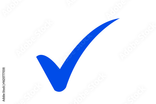 Blue check mark isolated on white background