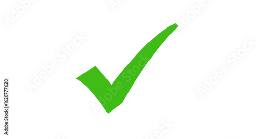A single green check mark on a white background represents a completed task or a correct choice