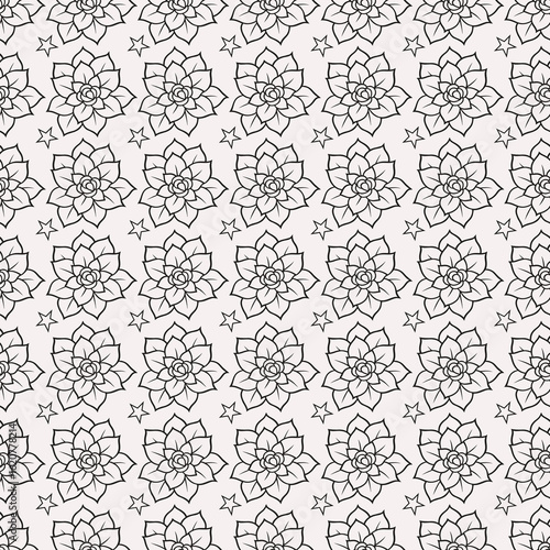 Seamless flowers pattern in modern damask style for fabric, tapestry, wallpaper, wrapping paper and background