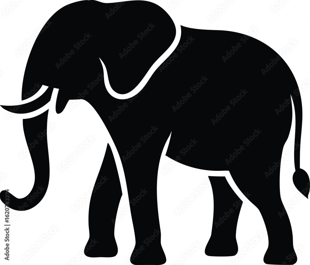 Fototapeta premium Vector illustration of silhouette of an elephant