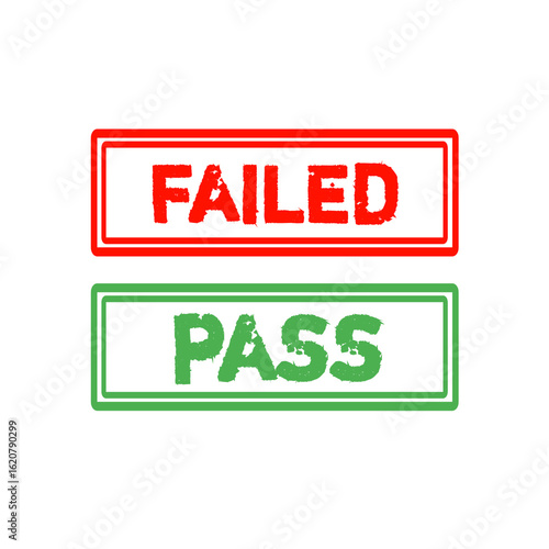 Pass and Failed Rubber Stamp Icon Red Green Grunge PNG