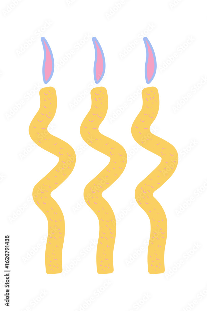 Obraz premium Three wavy festive candles