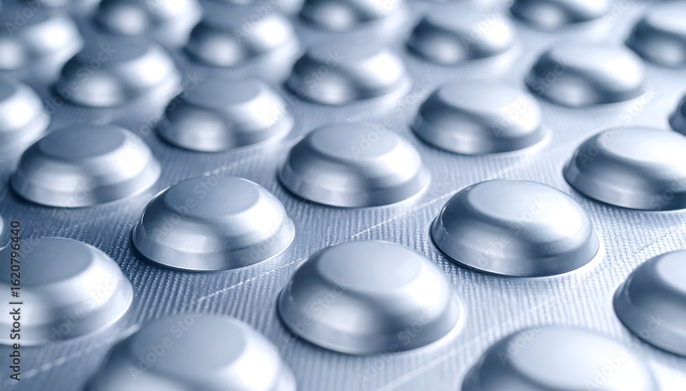Close up abstract pattern of metallic silver domes with textured background creating a futuristic and industrial feel Close up abstract pattern of metallic silver domes with textured background creating a futuristic and industrial feel