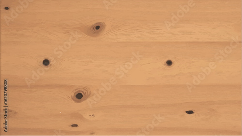 Seamless Brown Wooden Texture with Natural Grain Patterns and Knots. Wooden Background. Vector Illustration.