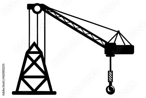 Heavy-Duty Derrick Crane Construction Icon