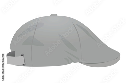 Grey beret cap. vector illustration	