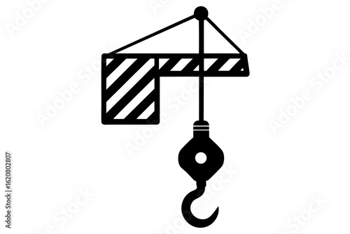 Industrial Crane Hook Construction Icon