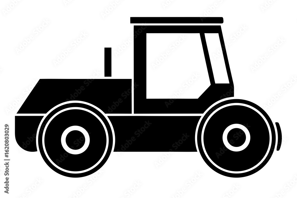 Black Road Roller Construction Vehicle Icon Black Road Roller Construction Vehicle Icon