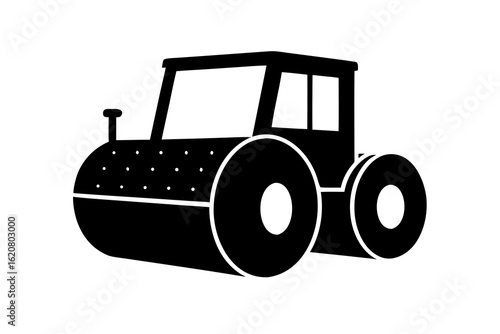 Simple Road Roller Construction Vehicle Icon