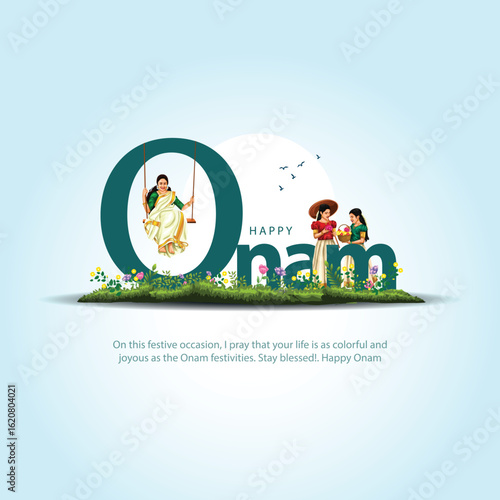 Kerala festival happy Onam, use for poster, leaflet , banner. abstract vector illustration design