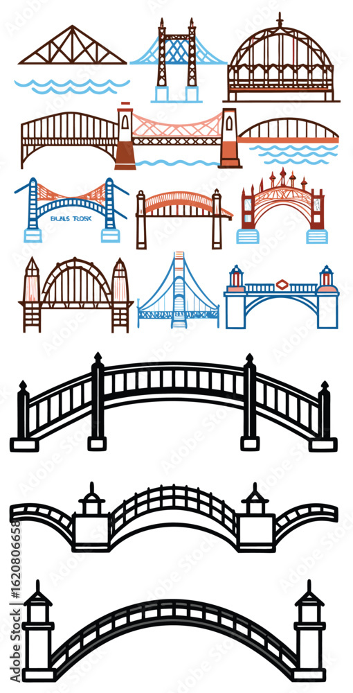 Fototapeta premium Bridge icon vector illustration design 