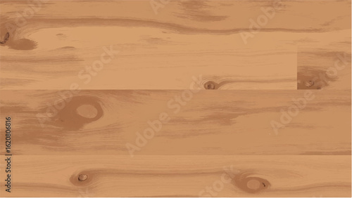 Seamless Brown Wooden Texture with Natural Grain Patterns and Knots. Wooden Background. Vector Illustration.