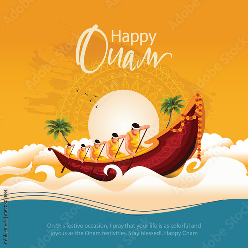 Kerala festival happy Onam, use for poster, leaflet , banner. abstract vector illustration design