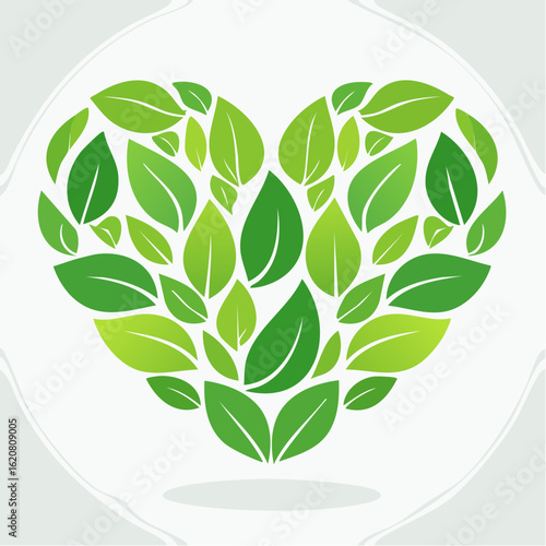 Herz aus Blättern – Symbol für Liebe zur Natur und Tierwohl