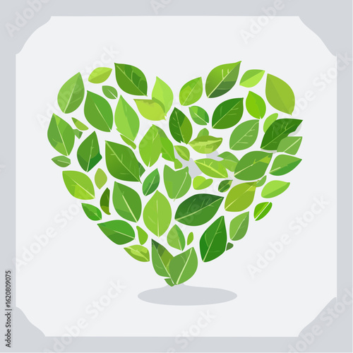 Herz aus Blättern – Symbol für Liebe zur Natur und Tierwohl