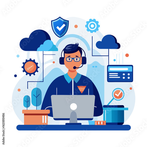 Customer support representative utilizing technology for secure and efficient service delivery