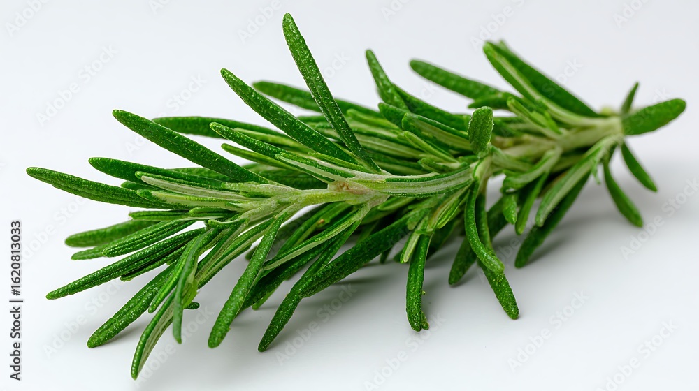 Fototapeta premium Fresh Green Rosemary Sprig Isolated on White Background