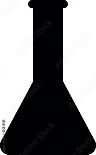 Black erlenmeyer flask silhouette icon
